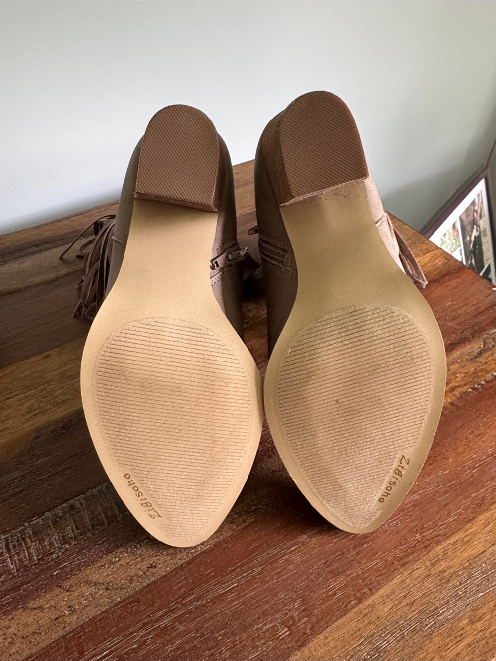Fringe Ankle Boots in Taupe - Women - Picture 4 of 5